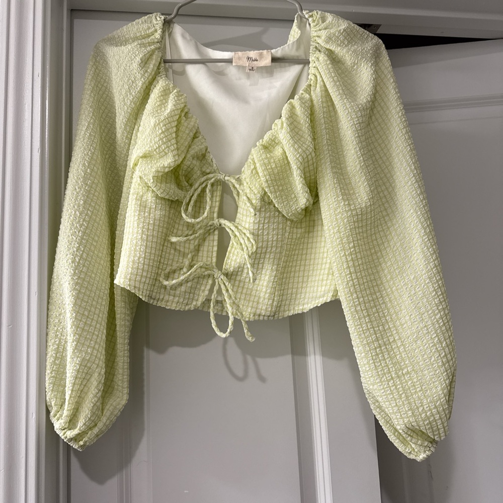 American Threads green/yellow tie top